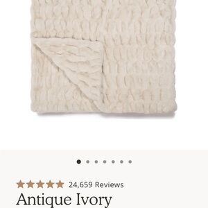 Elegant Antique Ivory Faux Fur Throw